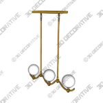 Mid-Century Modern 3-Light Gold Frosted Glass Linear Chandelier for Kitchen Island – 30″W x 7.5″H - 3D Decorative