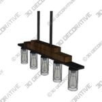 Dining Room Light Fixture/Chandelier Over Table - 3D Decorative