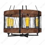 DERALAN Modern Rustic Chandelier Round Wood Five Lights - Range Hood for 2020 Design