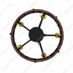 DERALAN Modern Rustic Chandelier Round Wood Five Lights   - 3D Decorative