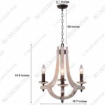 DOCHEER Retro Iron Wooden Chandelier 4 - 3D Decorative