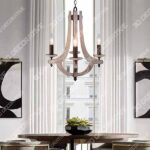 DOCHEER Retro Iron Wooden Chandelier 4 - 3D Decorative