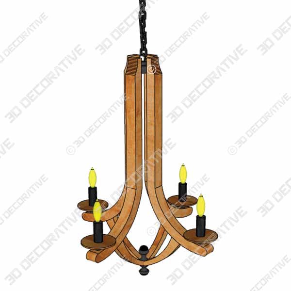 DOCHEER Retro Iron Wooden Chandelier 4 - 3D Decorative