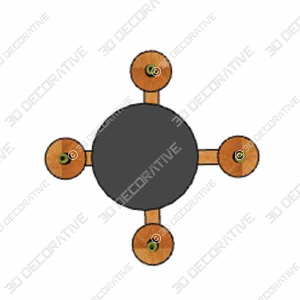 DOCHEER Retro Iron Wooden Chandelier 4 - 3D Decorative