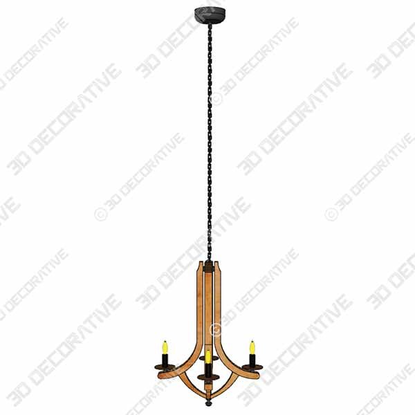 DOCHEER Retro Iron Wooden Chandelier 4 - 3D Decorative