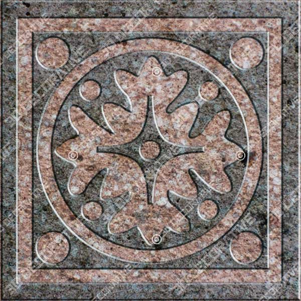 Daisy Circle Design Hammered Tile