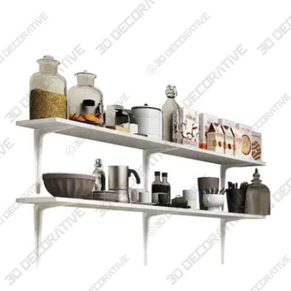 Style Selections Steel 9.06-in D x 6.54-in L x 0.98-in W White Decorative Shelf Bracket - 3D Kitchen Models for 2020 Design