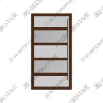 G501-SH Mahogany Contemporary Modern Shaker Pivot Door - 3D Decorative