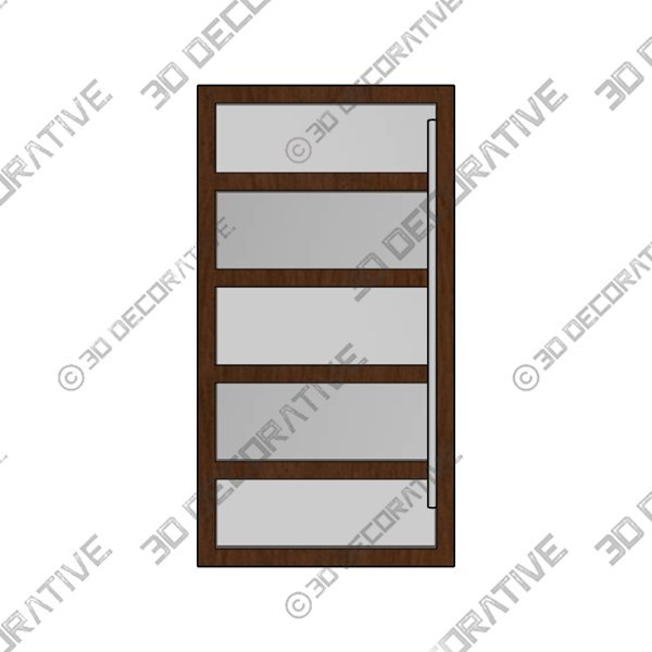 G501-SH Mahogany Contemporary Modern Shaker Pivot Door - 3D Decorative