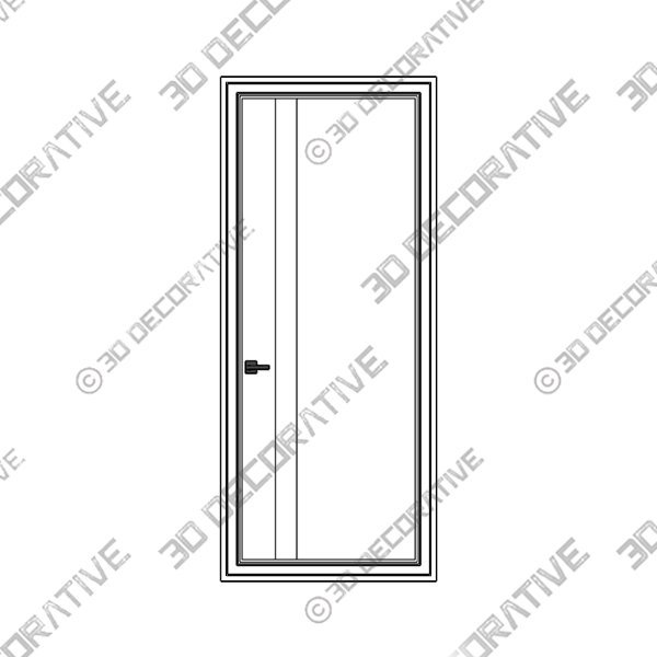 Stanza Primed Groove Interior Door 6′-8″ (80″) - 3D Decorative