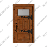 Flowing Chiseled Iron Straps Door: Handmade Wrought Iron Ornamental Hinge – HH1437