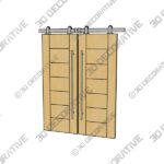 80″ Birch Brentwood Solid Contemporary Double Barn Door