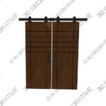 80″ Birch Fleetwood Solid Contemporary Double Barn Door