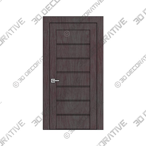 ALDA GRAY OAK SWING BELLDINNI MODERN INTERIOR DOOR - 3D Decorative