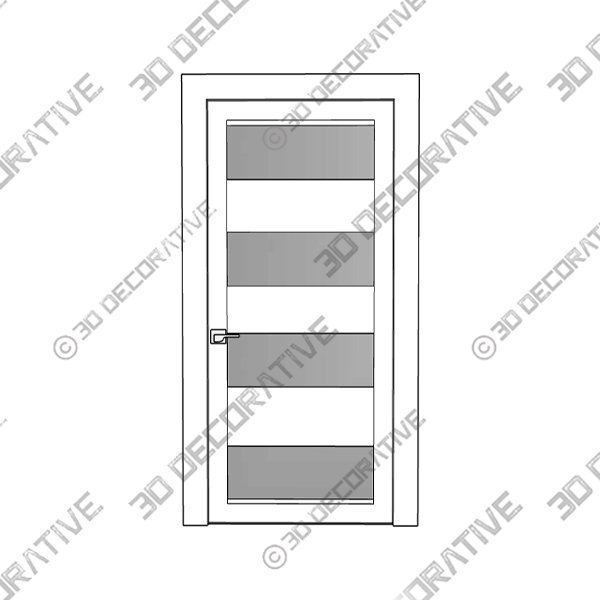 DELLA VETRO BIANCO NOBLE SWING BELLDINNI MODERN INTERIOR DOOR - 3D Decorative