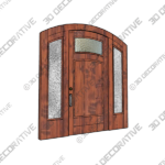 Arched Craftsman Entrance Door: Solid Wood, Water Glass Sidelight – AD6269 - 3D Decorative