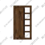 G102SQ-SH Mahogany Contemporary Modern Shaker Pivot Door - 3D Decorative