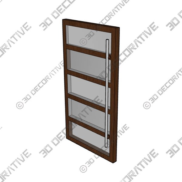 G501-SH Mahogany Contemporary Modern Shaker Pivot Door - 3D Decorative