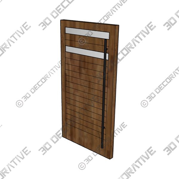 MR5G5-202 Mahogany 2 Lite Contemporary Modern Shaker Pivot Door - 3D Decorative