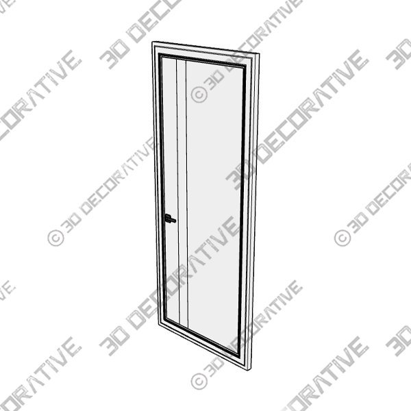 Stanza Primed Groove Interior Door 6′-8″ (80″) - 3D Decorative