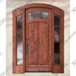 Arched Craftsman Entrance Door: Solid Wood, Water Glass Sidelight – AD6269 - 3D Decorative