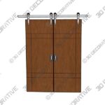 80″ Birch Inglewood Solid Contemporary Double Barn Door