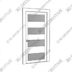 DELLA VETRO BIANCO NOBLE SWING BELLDINNI MODERN INTERIOR DOOR - 3D Decorative