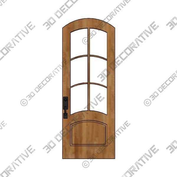 FLORENCIA 6 LITE ARCH-TOP SINGLE ENTRY DOOR - 3D Decorative