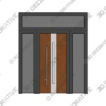 FRONT EXTERIOR PREHUNG STEEL DOOR -W36+12 X H80-RIGHT-HAND INSWING