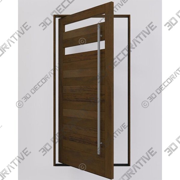 MR5G5-202 Mahogany 2 Lite Contemporary Modern Shaker Pivot Door - 3D Decorative