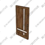 Boston Mahogany 4 Panel Slimlite Contemporary Modern Shaker Pivot Door - 3D Decorative