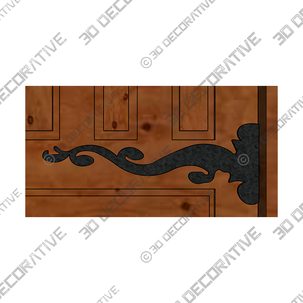 Flowing Chiseled Iron Straps: Handmade Wrought Iron Ornamental Hinge – HH1437