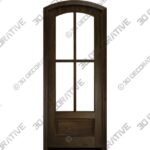 G7504-ART-OG Mahogany 1 Panel Arch Top 3/4 Lite SDL 4 Lite Exterior Single Door - 3D Decorative