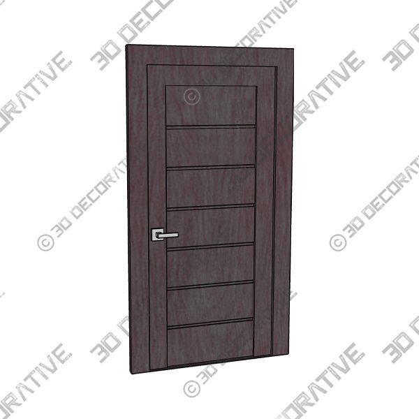 ALDA GRAY OAK SWING BELLDINNI MODERN INTERIOR DOOR - 3D Decorative