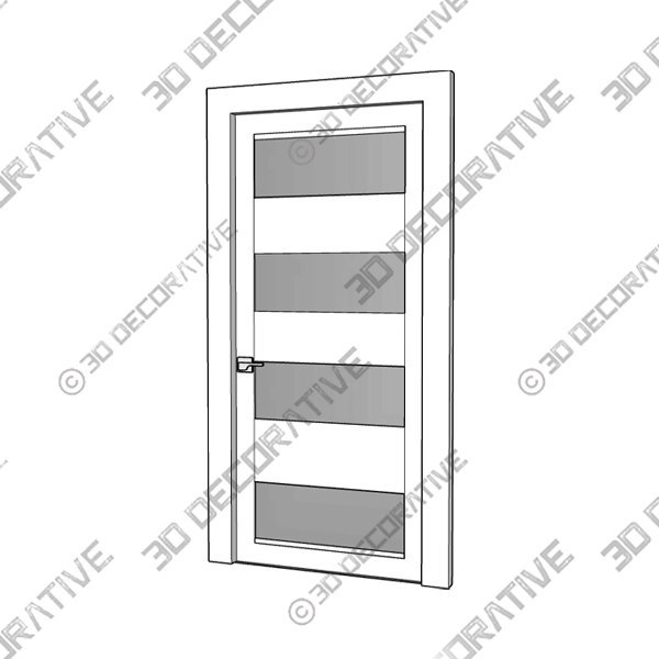 DELLA VETRO BIANCO NOBLE SWING BELLDINNI MODERN INTERIOR DOOR - 3D Decorative