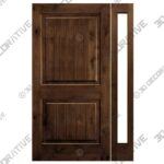 Knotty Alder Square Top Door, R-Sidelite, R-Handed, Provincial, 50"x80" - 3D Decorative