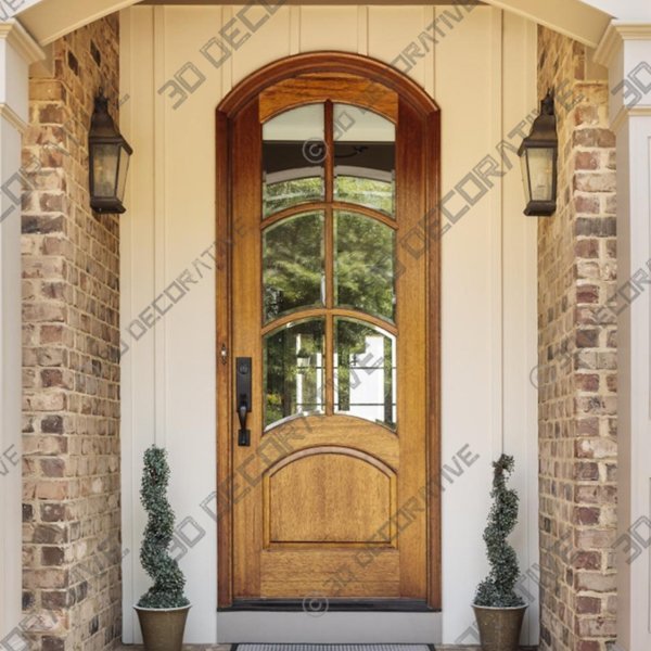 FLORENCIA 6 LITE ARCH-TOP SINGLE ENTRY DOOR - 3D Decorative