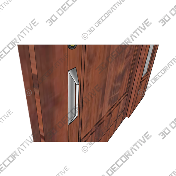 Arched Craftsman Entrance Door: Solid Wood, Water Glass Sidelight – AD6269 - 3D Decorative