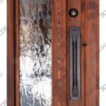 Arched Craftsman Entrance Door: Solid Wood, Water Glass Sidelight – AD6269 - 3D Decorative