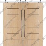 80″ Birch Brentwood Solid Contemporary Double Barn Door