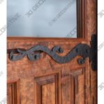 Flowing Chiseled Iron Straps: Handmade Wrought Iron Ornamental Hinge – HH1437