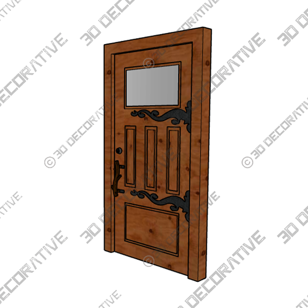 Flowing Chiseled Iron Straps Door: Handmade Wrought Iron Ornamental Hinge – HH1437