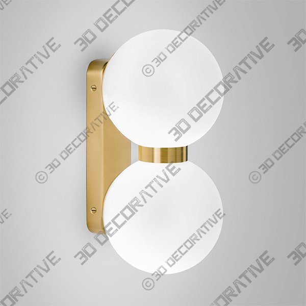 Brushed Brass Opal Globe Bathroom Wall Light - 3D Decorative