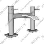 Luna Double Handle Widespread Bathroom Faucet - 3D Decorative