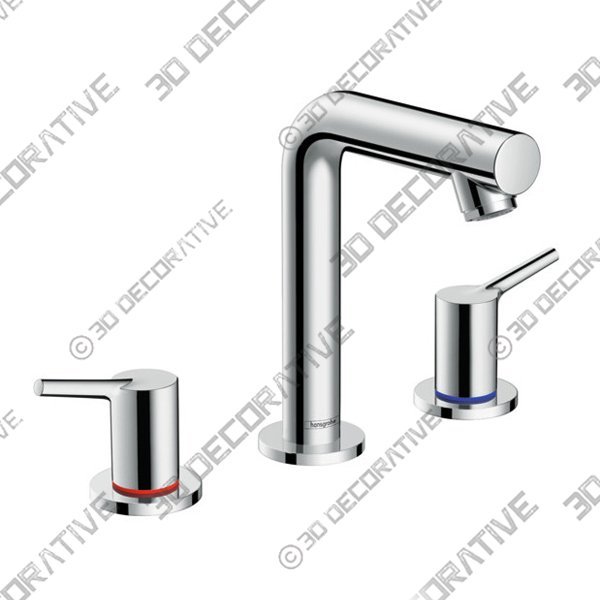 Hansgrohe Talis S Widespread Faucet 150, Pop-Up Drain, 1.2 Gpm Chrome - 3D Decorative