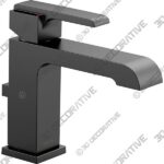 Black Single Hole 1-handle WaterSense Bathroom Sink Faucet with Drain and Deck Plate 5-1-5