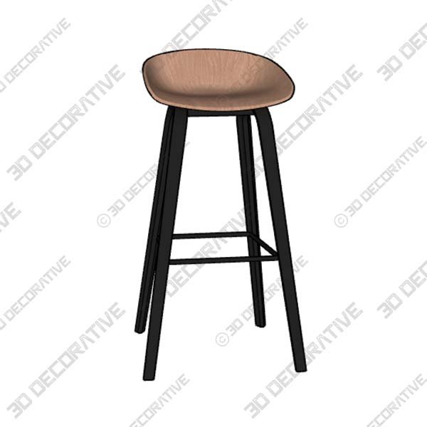 GDF Studio Shea Wood And Iron Rustic Swivel Bar Stool, Set of 2 - Seamless Texture - 3D Decorativ