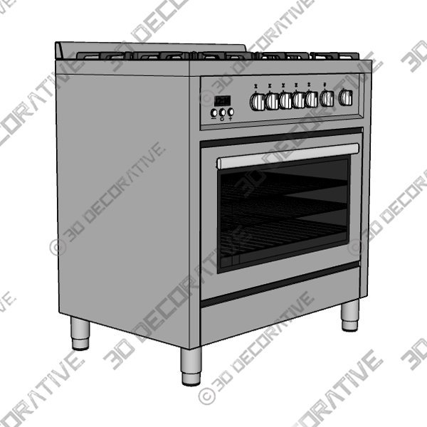 Cosmo 36-Inch 3.8 Cu. Ft. Single Oven Gas Range with 5 Burner Cooktop in Stainless Steel (COS-965AGFC)- 3D Decorative