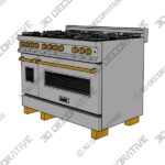 ZLINE Autograph 48 in. Range with Gas Burner - 3D Decorative