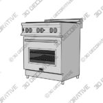 ZLINE 30 in. 4.0 cu. ft. Dual Fuel Range with Gas Stove - 3D Decorative